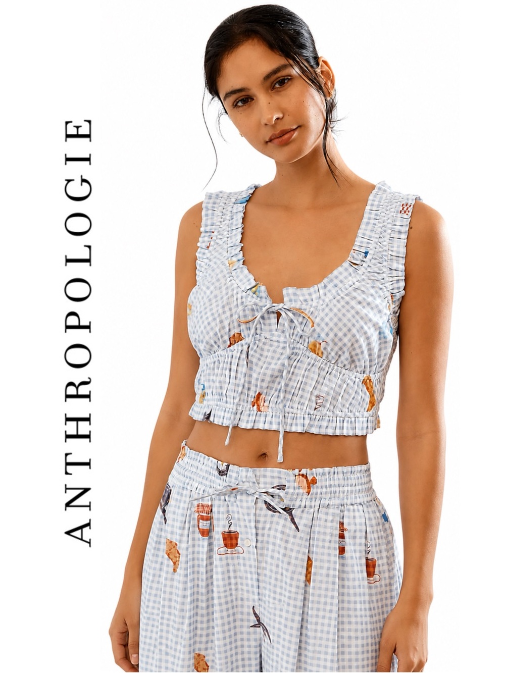 Anthropologie Ruched Scoop-Neck Tank